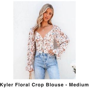 Vici- KYLER FLORAL CROP BLOUSE